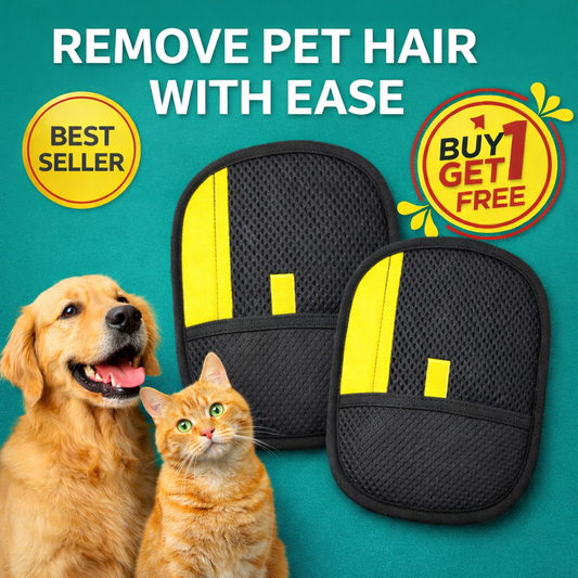 Washable Pet Hair Remover Glove for Sofa, Bed & Carpet ( BUY 1 GET 1 FREE )